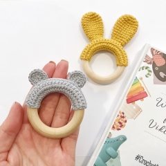 Bunny & bear ears baby teether amigurumi by AmiGuide
