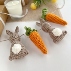 Bunny & carrot Easter garland amigurumi pattern by AmiGuide