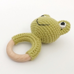 Frog baby rattle  amigurumi pattern by AmiGuide