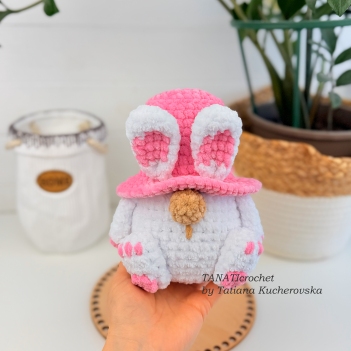 Easter bunny with pink hat amigurumi pattern by TANATIcrochet