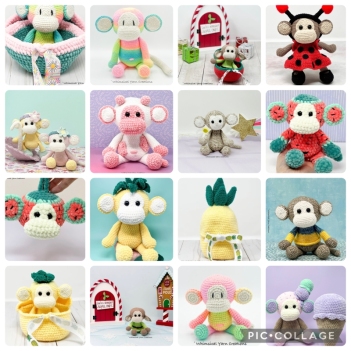 Monkey Galore Bundle amigurumi pattern by Whimsical Yarn Creations