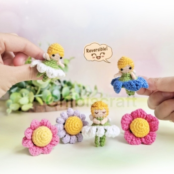 Reversible Mini Flower Fairy amigurumi pattern by Chibiscraft