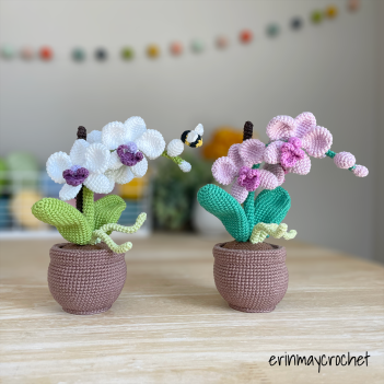 Bumble Blossom Orchid amigurumi pattern by erinmaycrochet