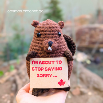 Frank the beaver amigurumi pattern by Cosmos.crochet.qc