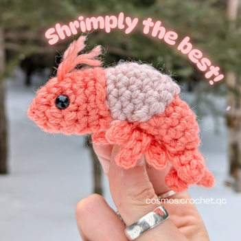 Shrimply the best amigurumi pattern by Cosmos.crochet.qc