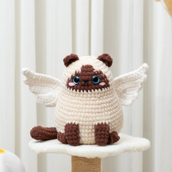 Siamese Cat with Angel Wings amigurumi pattern by The Loop Story