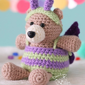 Kuma the butterfly-bear amigurumi pattern by LikeALigerCrochet