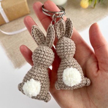 Mini bunny keychain  amigurumi pattern by AmiGuide