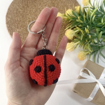 Mini ladybug keychain  amigurumi pattern by AmiGuide