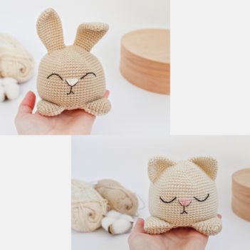 Reversible toy Bunny & Cat amigurumi pattern by AmiGuide