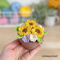 Fiona Rabbit and the Garden Pot amigurumi pattern by erinmaycrochet