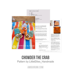 Chowder the Crab amigurumi pattern by LittleEllies_Handmade
