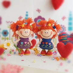 Little redhead doll Bella amigurumi pattern by Iryna Zubova