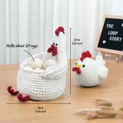 Chicken / Egg basket amigurumi pattern by The Loop Story