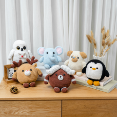 Elephant Pug Deer Cow Penguin Owl  amigurumi pattern by The Loop Story
