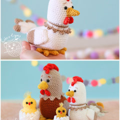 Momma hen and her chick amigurumi pattern by LikeALigerCrochet
