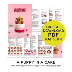 A Puppy in a Cake amigurumi pattern by airali design