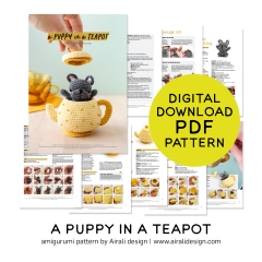 A Puppy in a Teapot amigurumi pattern by airali design