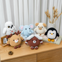 Elephant Pug Deer Cow Penguin Owl 