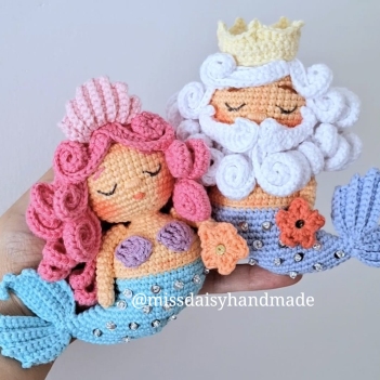 The Sea King and the Little Mermaid amigurumi pattern by Miss Daisy Handmade
