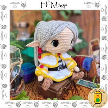 Elf Mage amigurumi pattern by Neith Sand Crochet