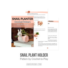 Snail Plant Holder amigurumi pattern by Crochet to Play