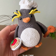 Giuseppe Macaroni the Penguin amigurumi pattern by Yum Yarn