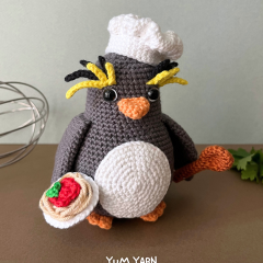 Giuseppe Macaroni the Penguin amigurumi by Yum Yarn
