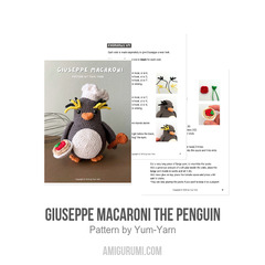 Giuseppe Macaroni the Penguin amigurumi pattern by Yum Yarn