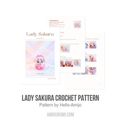 Lady Sakura Crochet Pattern amigurumi pattern by Hello Amijo