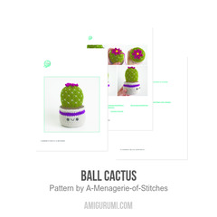 Ball Cactus amigurumi pattern by A Menagerie of Stitches