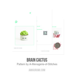 Brain Cactus amigurumi pattern by A Menagerie of Stitches