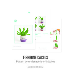 Fishbone Cactus amigurumi pattern by A Menagerie of Stitches