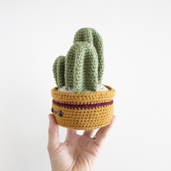 Mexican Fencepost Cactus amigurumi pattern by A Menagerie of Stitches