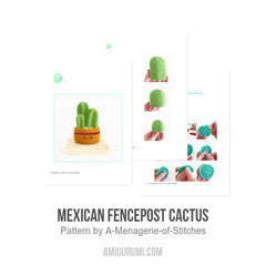 Mexican Fencepost Cactus amigurumi pattern by A Menagerie of Stitches