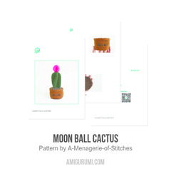 Moon Ball Cactus amigurumi pattern by A Menagerie of Stitches