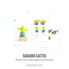 Saguaro Cactus amigurumi pattern by A Menagerie of Stitches