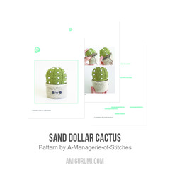 Sand Dollar Cactus amigurumi pattern by A Menagerie of Stitches