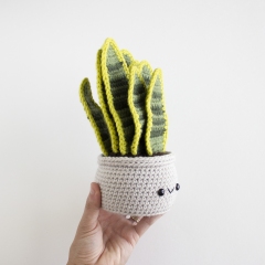 Snake Plant amigurumi by A Menagerie of Stitches