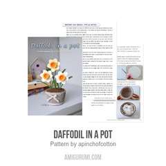 Daffodil in a Pot amigurumi pattern by apinchofcotton