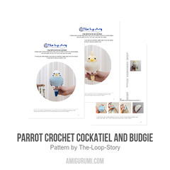 Parrot Cockatiel and Budgie amigurumi pattern by The Loop Story