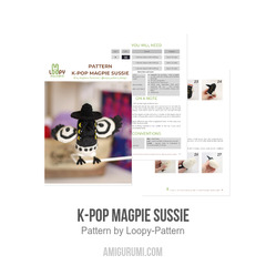 K-pop Magpie Sussie amigurumi pattern by Loopy Pattern