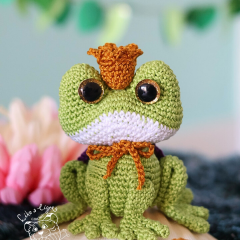 Finnegan the frog prince amigurumi pattern by LikeALigerCrochet
