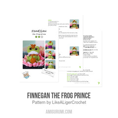 Finnegan the frog prince amigurumi pattern by LikeALigerCrochet