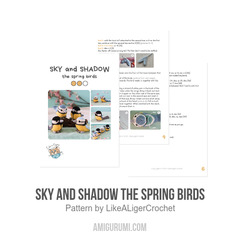 Sky and Shadow the spring birds amigurumi pattern by LikeALigerCrochet