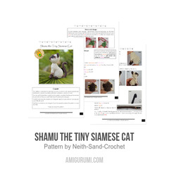 Shamu the Tiny Siamese Cat amigurumi pattern by Neith Sand Crochet