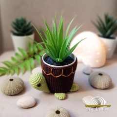 Turtle Plant Pot Cover amigurumi by SefyCrochet