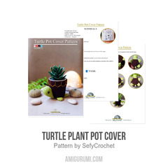 Turtle Plant Pot Cover amigurumi pattern by SefyCrochet