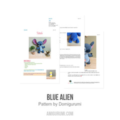 Blue alien amigurumi pattern by Domigurumi