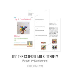 Ugo the Caterpillar Butterfly amigurumi pattern by Domigurumi